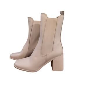 Steve Madden Argent Chelsea Boots mid-calf, Leather, Color-Bone Size 9  *O